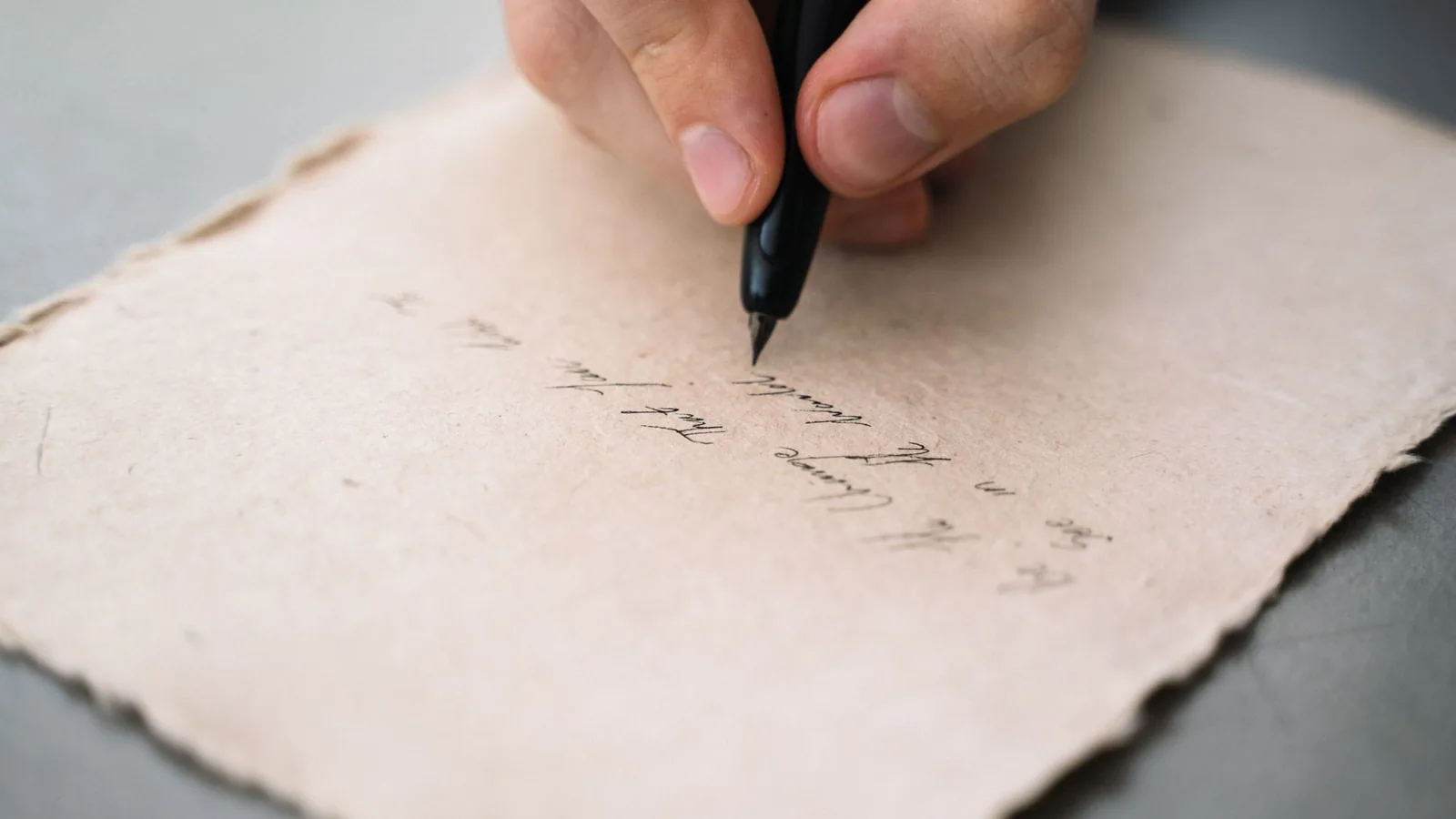 Writing a note by hand