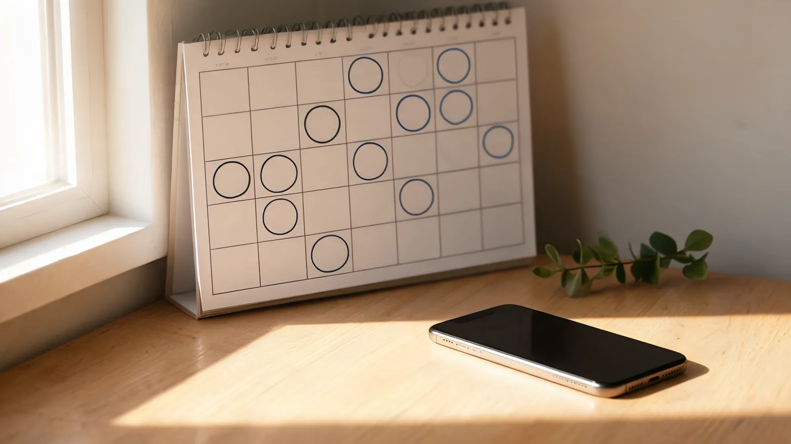 A calendar used to count notice days