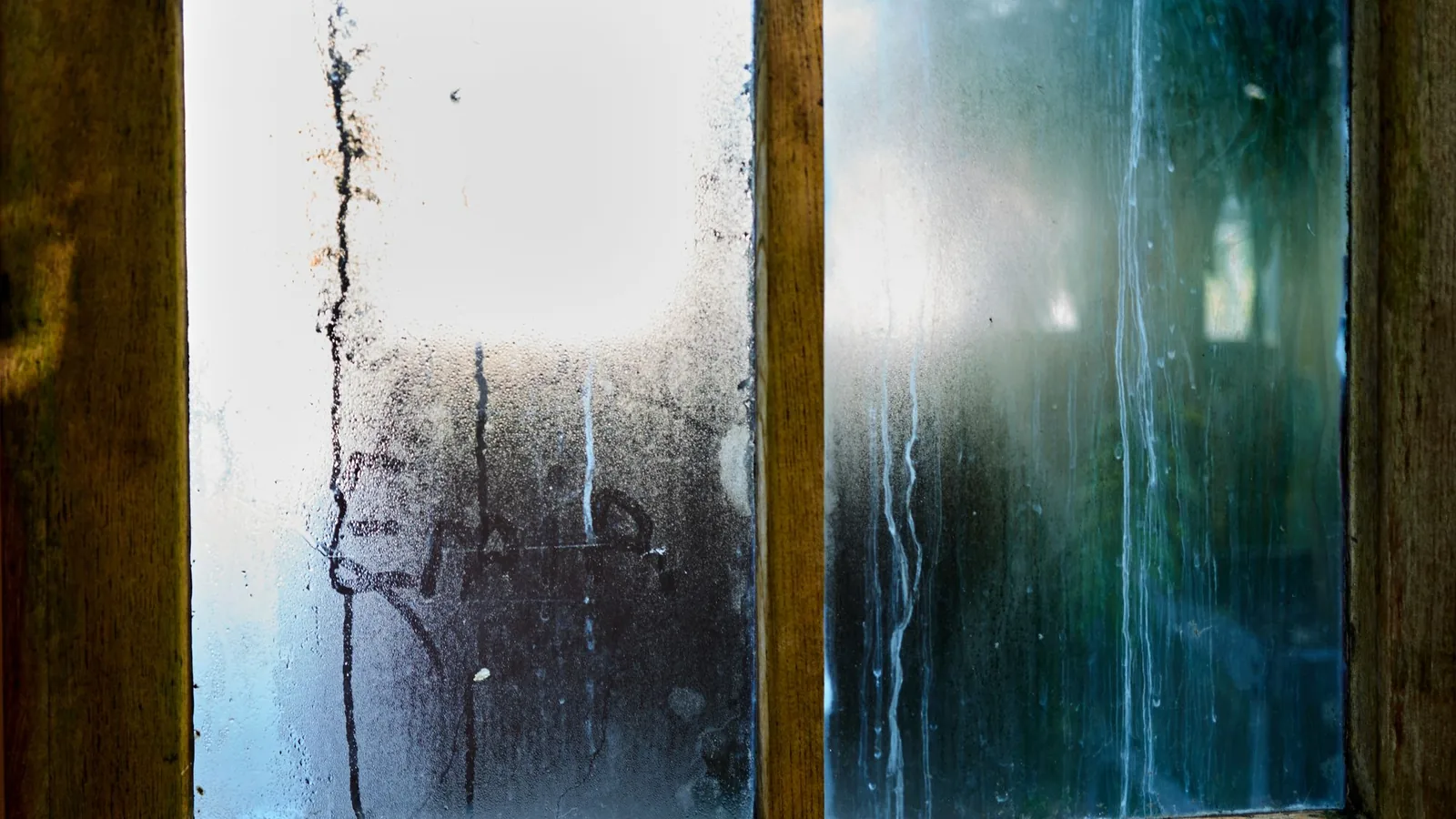 Condensation on an old window