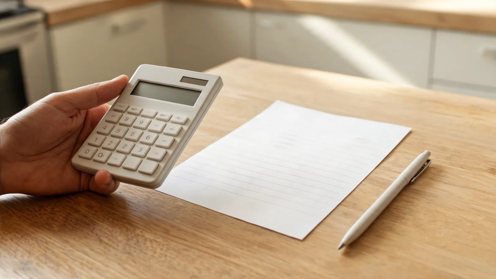 Calculating a rent increase at a kitchen table