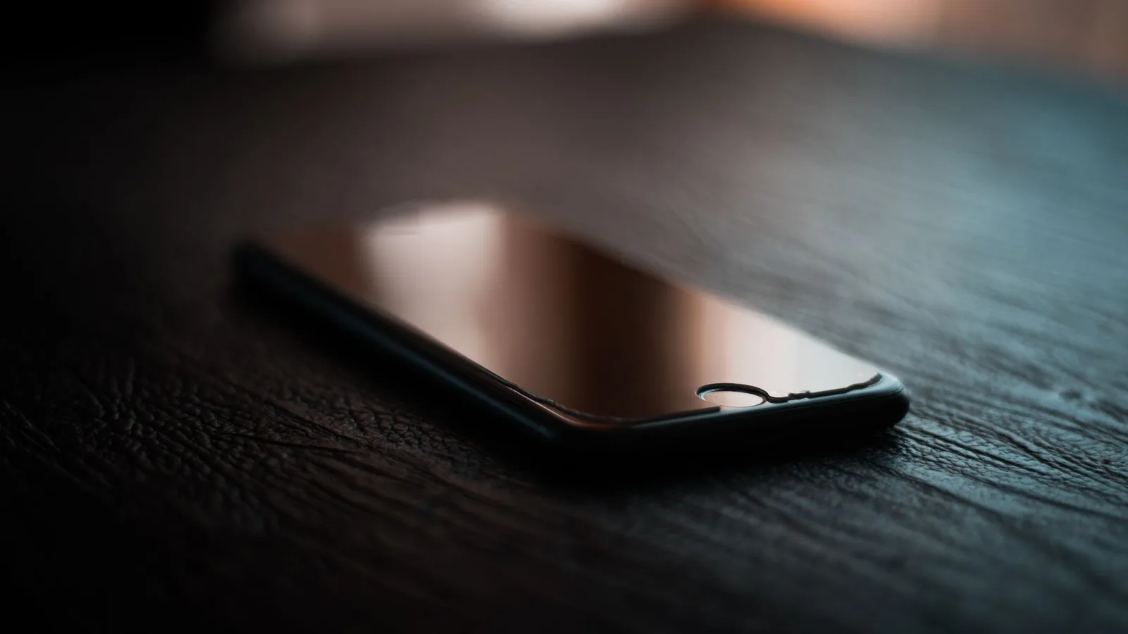 A phone lying on a table