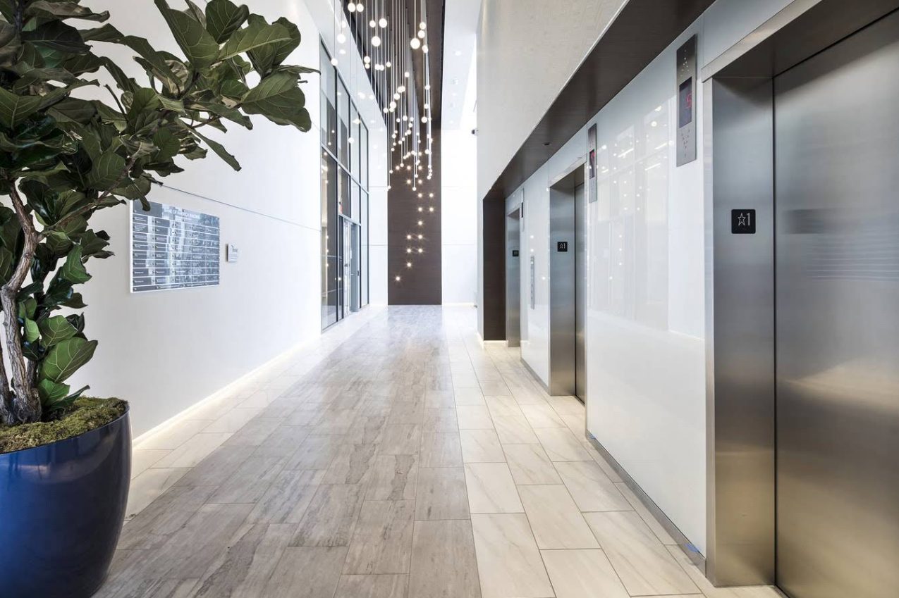 The elevator lobby on the way up to Suite 301