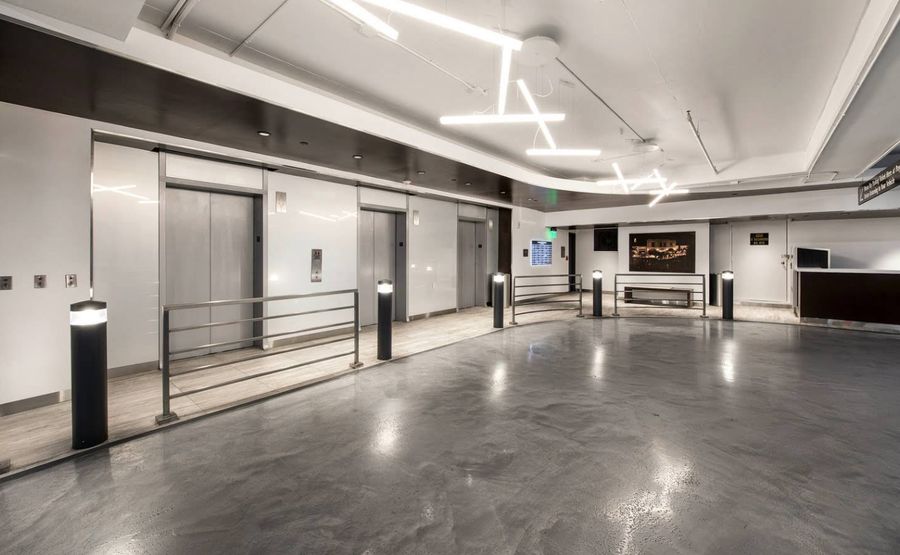 The lobby of the office building